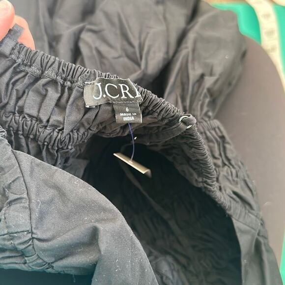 NWT J.Crew Womens Black V-Neck Sleeveless Smocked Waist Dress Size 6 - Picture 4 of 6